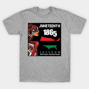 Juneteenth African American Flag Melanin Afro Artwork Women T-Shirt